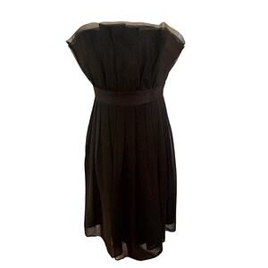 WHBM White House Black Market Strapless Chiffon Cocktail Dress Size 8